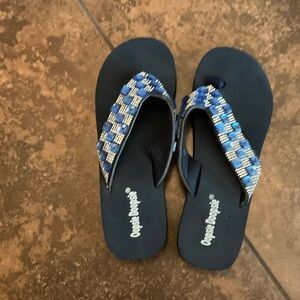 Oogie Boogie Blue Beaded Flip Flops